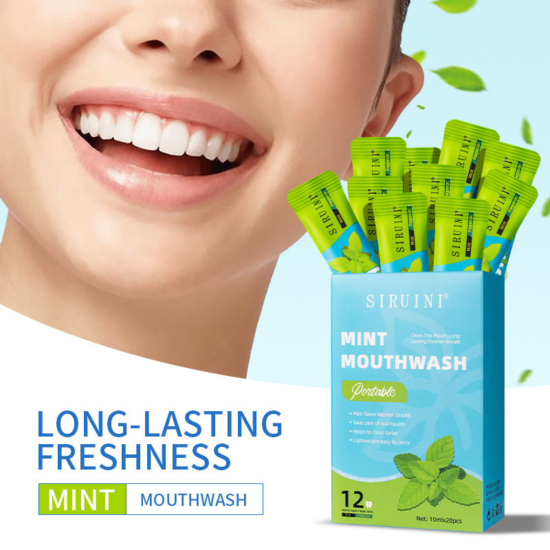 Whitening Mouthwash - 20 pièces rince-bouche jetable sans alcool