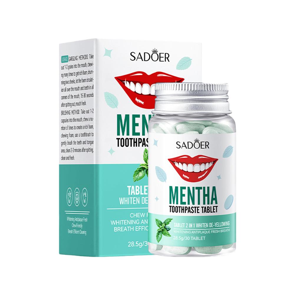 Whitening Mouthwash - Comprimés de dentifrice solides à la