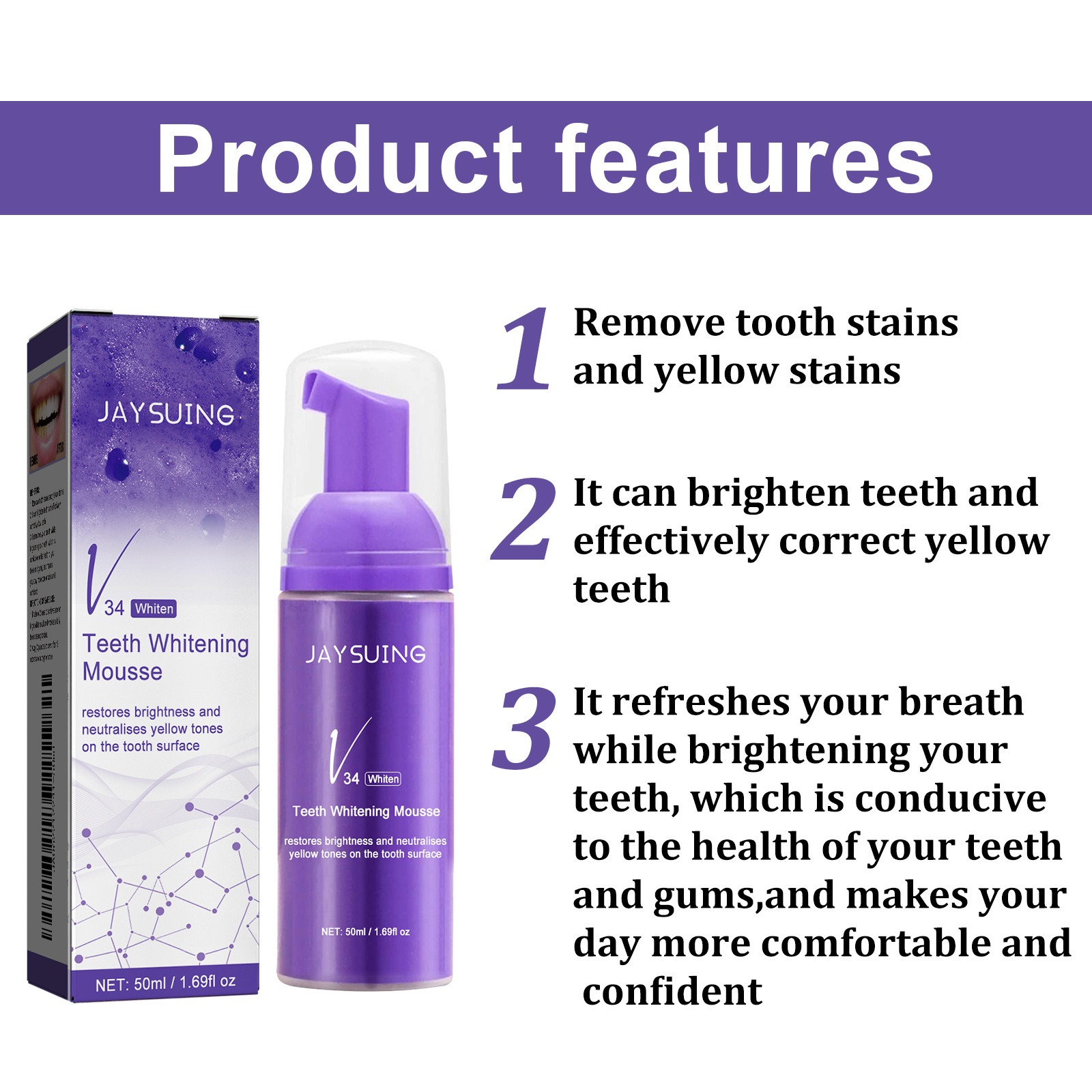 Dentifrice en Mousse V34 pour  - Teeth Whitening Effective avis et prix